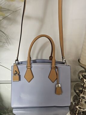 RARE Michael Kors Collection Casey Satchel Lavender and Tan Leather